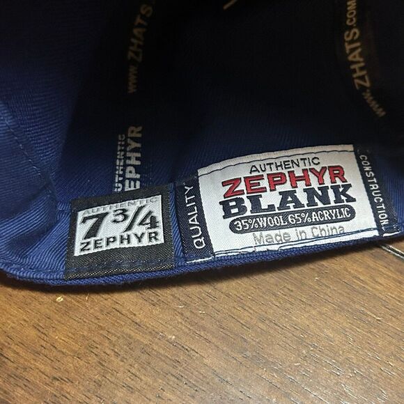 Zephyr Blanks Fitted Baseball Cap Hat Size 7 3/4 - Picture 4 of 5